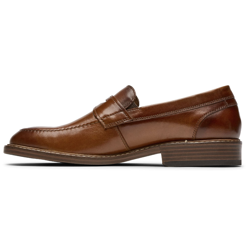 Rockport Singapore Mens Loafers - Kenton Penny Brown - YK4712385